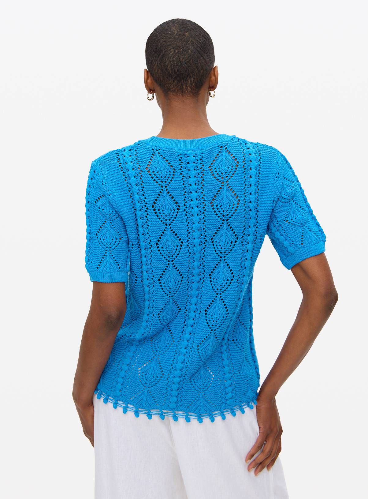 Blue Crochet Knitted T-Shirt 8 - Image 4